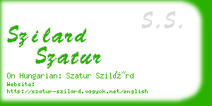 szilard szatur business card